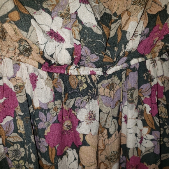 Emily Wonder (NWOT) Grey/Pink Floral Long Sleeve Dress Size 1X - Picture 5 of 9